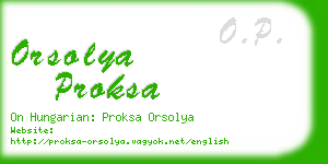 orsolya proksa business card